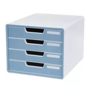 시스맥스 디럭스칼라서류함4단 민트)/사무용서랍장/플라스틱/서랍장/수납/정리함/수납함/다용도/수납장