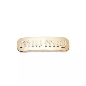 [중고명품] 골드 로고 크리스탈 헤어클립