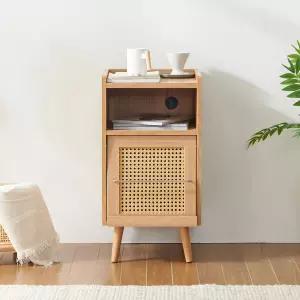 소티디자인 헤이즐 라탄 플랩도어 협탁 메거진랙 수납장 북콘솔