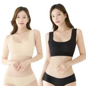 여성 데일리 노와이어 심리스브라 3매세트(스킨/블랙 택1)