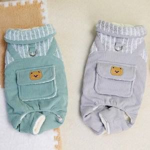 코코스튜디오 고양이 강아지옷 가을 겨울옷 코코 하네스 빅포켓 골덴 패딩올인원