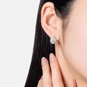 [로이드](센텀시티점)18K 1.75캐럿 페어컷 헤일로 다이아몬드 귀걸이 LED24015D