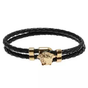 [베르사체][명품] 베르사체 26SS 메두사 브레이디드 레더 브레이슬릿 골드 DG05579