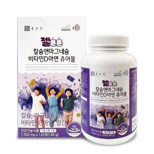 종근당 젤튼튼 칼슘앤마그네슘 비타민D아연 츄어블 120정 어린이 키즈 D