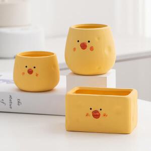 아트박스/진바스 치즈 오리 캐릭터 화분 3종세트