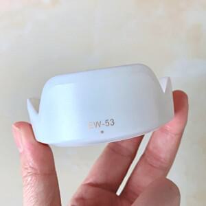 EW-53 리버시블 화이트 렌즈 후드 카메라, 캐논 EOS M1 M2 M3 M5 M6 마크 II R10 RP 플라스틱 액세서리, 49