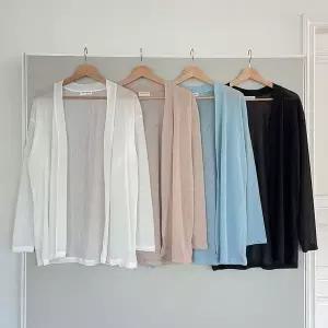 [하프클럽/]여성 비침 V넥 여름시즌 롱슬리브 힙커버