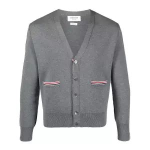 [명품] 스트라이프 트리밍 가디건 미드그레이 MKC354A Y1002 035