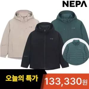 [롯데백화점]네파 남여 템프스 3 IN 1 윈드스토퍼 방수 방풍 자켓+내피 경량구스 7K50602 7K60602