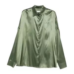 드리스반노튼 그린 새틴 버튼업 카시아 셔츠 0107002032 606