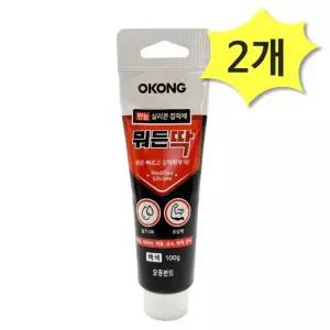 오공 만능실리콘 접착제 뭐든딱 100ml x 2개 타일 대리석 금속 유리 오공본드