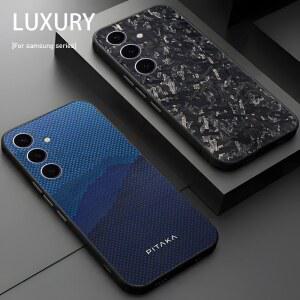 HD 카본 파이버 케블 쿨 폰 케이스 갤럭시 S25 S24 S23 S22 S21 S20 플러스 울트라 노트20 소프트 블랙 DS-T0