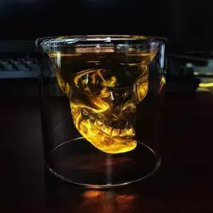 로하티해골 술잔 75ml 이중유리 양주잔 칵테일잔 샷글라스 스트레이트잔 술잔 l