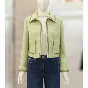 [JJ JIGOTT][JJ지고트]스티치 디테일 울 크롭 재킷 GNAA0JKR9_DG