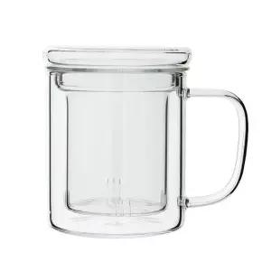 뚜껑머그 내열유리 티머그 350ml 글라스컵 거름망 내열유리티머그 뚜껑티머그 뚜껑머그컵