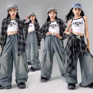 여자 재즈 의류 댄스 공연복 바지 댄스 어린이 스트릿 어린이 의류 슈트 그룹 제품 여성 트렌디