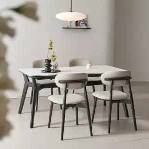 나무뜰 노체 양면 통세라믹 애쉬 원목 테이블 4인용 식탁세트 1600 (의자4) VNM067C (착불)