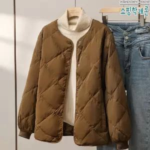 쇼핑학개론 여성 경량 패딩 누빔 퀼팅 점퍼 자켓 외투 깔깔이 가을 겨울 방한 보온