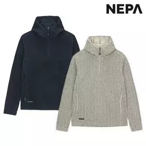 [네파]겨울용 남여공용 패스파인더 패턴 플리스 하프 집업 기모 후드 티셔츠 - 7KF6003