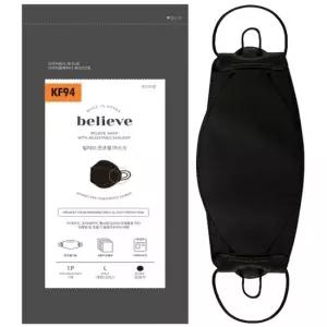 엠씨  방역 마스크 빌리브 KF-94 대형 끈조절 검정색 50개 자재