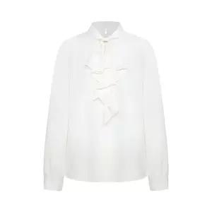 케리 러플 블라우스(LGBLPK9900/아이보리,다크브라운)_DG