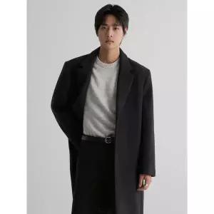 [에잇세컨즈] (425X30LY15) 울 블랜디드 베이직 롱 코트  블랙