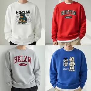 국내제작 M~2XL 기모 맨투맨 남성 남자 남녀공용 빅사이즈 커플티 단체티 티셔츠 여성 여자