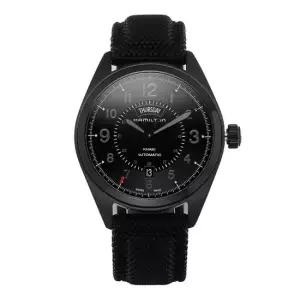 해밀턴 해밀턴 남성 가죽 시계 카키필드 오토매틱 H70695735