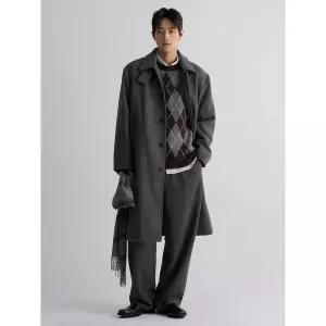 [에잇세컨즈] (455Y30LY43) 울 블랜디드 발마칸 코트  그레이