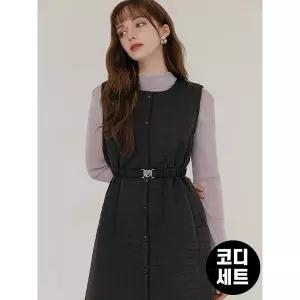 [하프클럽/막스까르띠지오]스퀘어원피스 + 펄 시스루 이너 SET