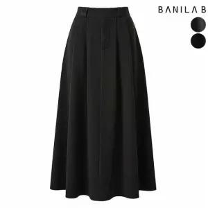 [바닐라비] 여성 밴딩 투턱 피치 롱스커트
