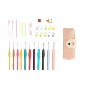 DN 코바늘 세트 뜨개질 모사용 도구 크로셰 6종 인디핑크