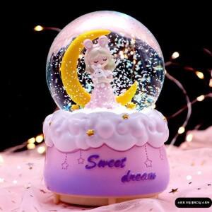 크리스마스 오르골 스노우볼 무드등 회전목마 선물 산타 눈사람 여아용 만화 음악 상자 장식품 크리스탈 볼