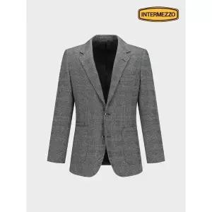 [하프클럽/인터메조]네추럴 체크 저지 자켓  그레이 IMFCBZ508F