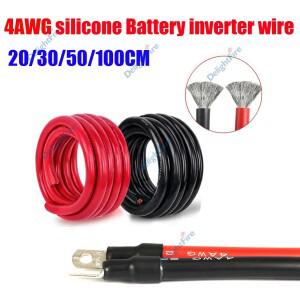 자동차 RV 태양 전지 패널 인버터 UPS M6 M8 M10 러그 레드 블랙 전기 와이어와 4AWG 소프트 배터리 실리콘