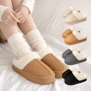 [1+1] 뉴포그 스웨이드 4cm 통굽 플랫폼 털슬리퍼 실내화 (남/녀)