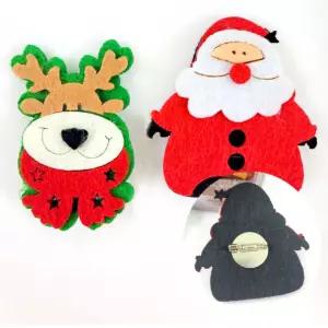 설렘하우스 크리스마스 산타 루돌프 코사지 브로치