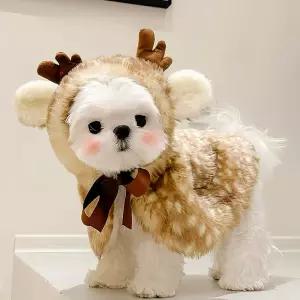 크리스마스 사슴 강아지 망토 겨울 애견 고양이 코스튬