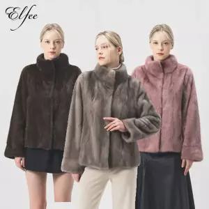 [하프클럽/신세계]24FW  진도 엘페 휘메일 풀스킨 밍크 케이프코트 - 브라운,실버블루,핑크(EJ12)