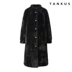 [탱커스]노카라 버튼업 포켓 롱 여성 퍼코트 (TW4CT004L0)