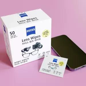 자이스 렌즈와이프 휴대용 렌즈티슈 안경 스마트폰 카메라 액정 클리너 50매 ZEISS Lens Wipes
