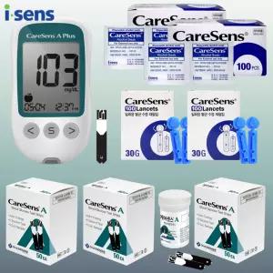 케어센스A 플러스 혈당 측정기 시험지150매+알콜솜200매+채혈침210매 당뇨 당 체크기