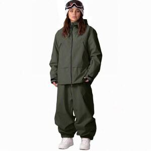 오미야콘 여성 스키복 스노우수트 보온 스노보드 겨울 재킷 및 방수 세트 바지 코트 배기