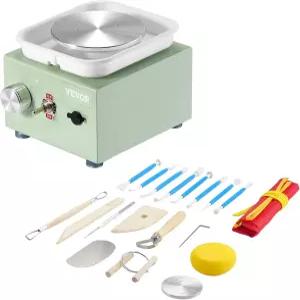 및 VEVOR 미니 도자기 휠 턴테이블 2.6인치/3.9인치 0-320RPM 속도 조절 가능 18개 액세서리 도구가 포함된