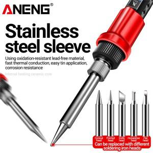 ANENG SL106 전기 납땜 다리미, 미국 EU 플러그, 온도 조절 가능 용접 장비, 가정용 전기 공구, 11 세트, 220V, 110V