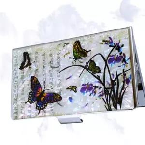 DAILY SSUUP 학교 나전칠기 명함지갑 - 디자인 관공서 자개 난초문 NWC42BE029