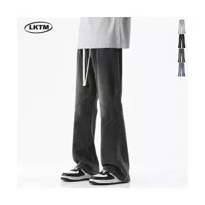 남성 바이브 진 와이드 와이드핏 복고스트링 부츠컷 청바지 패치 OP5