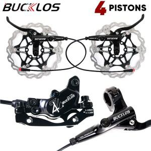 BUCKLOS 4피스톤 MTB 유압 브레이크 앞뒤 DH 전기자전거  세트 1150 1950mm