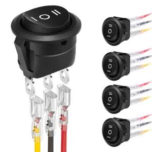 XINYIELE 12볼트 3방향 원형 로커 스위치 3개 위치 ON/OFF /ON 핀 6A/250V AC 10A/125V DC SPST 서클 토글