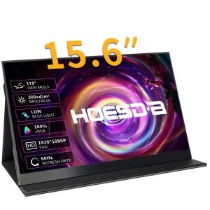 터치스크린HOESDa 156 인치 게임 모니터 휴대용 화면 1080P 300cd/m2 노트북 전화 스위치 용 확장 디스플레